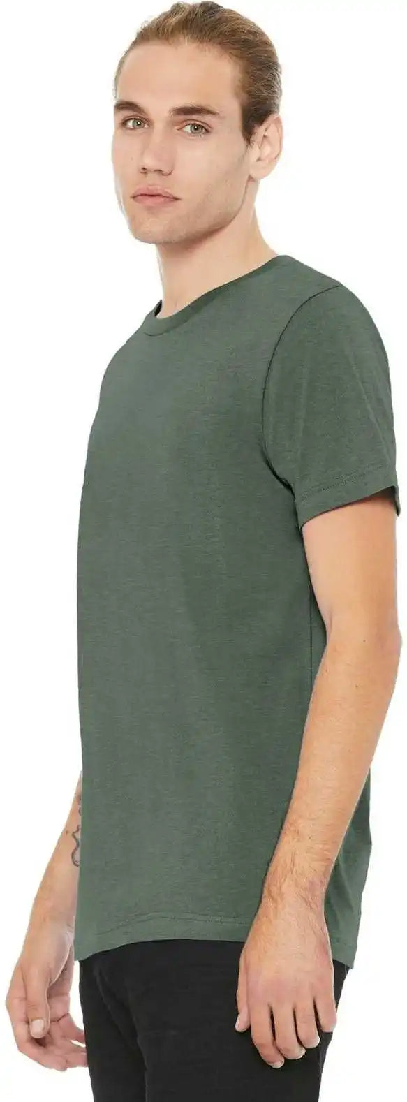 Bella + Canvas 3001cvc Unisex Heather Cvc Short Sleeve Tee - Military Green
