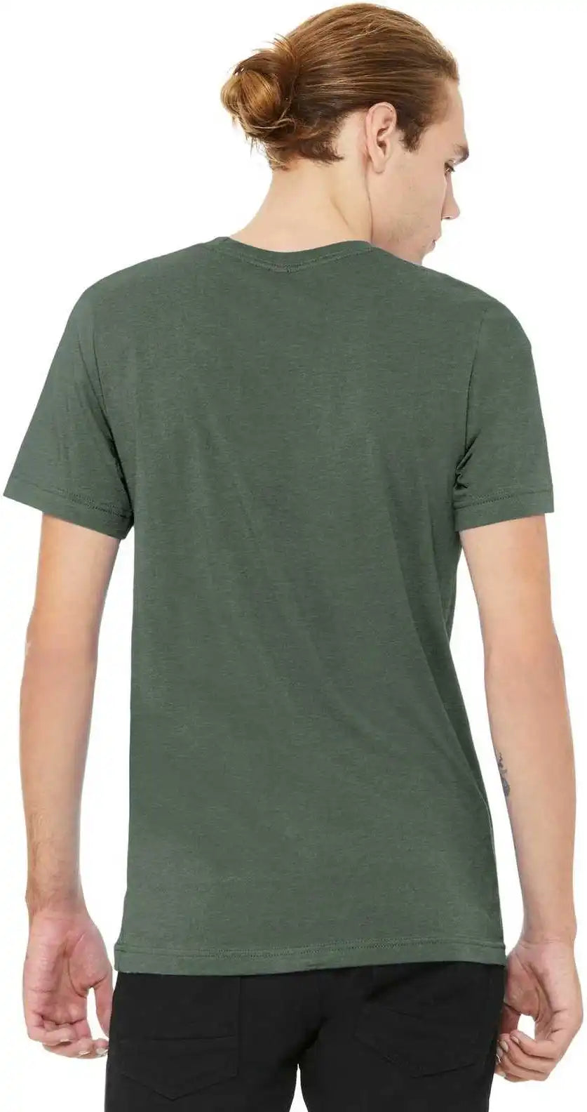 Bella + Canvas 3001cvc Unisex Heather Cvc Short Sleeve Tee - Military Green