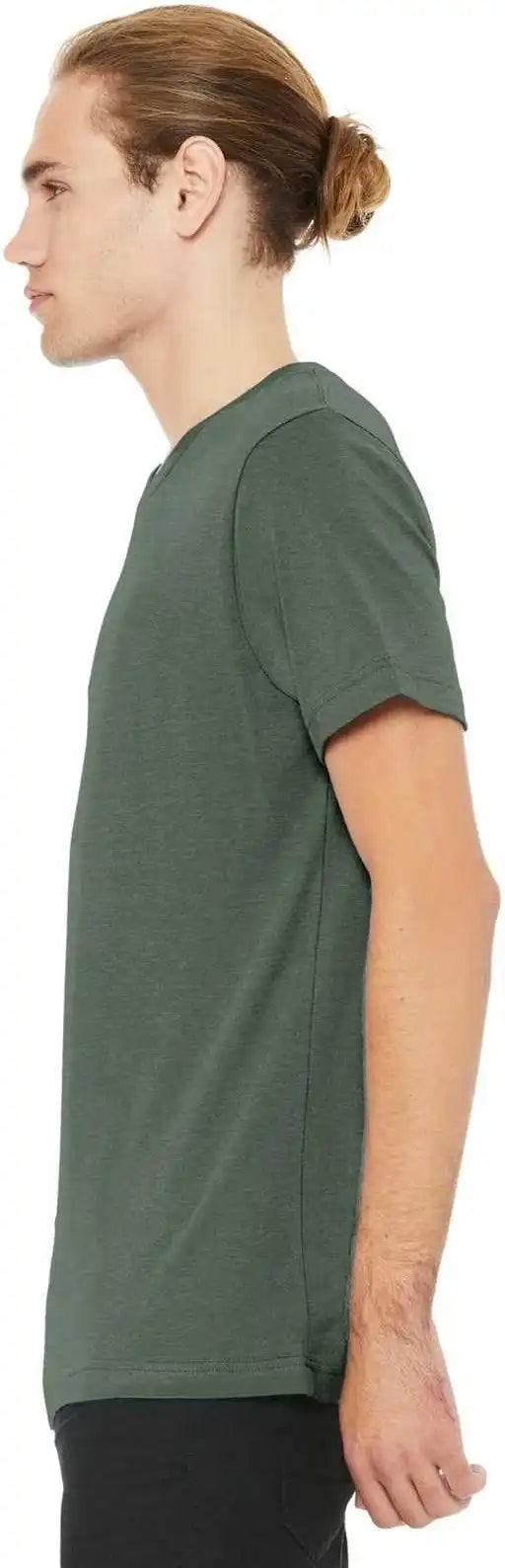 Bella + Canvas 3001cvc Unisex Heather Cvc Short Sleeve Tee - Military Green