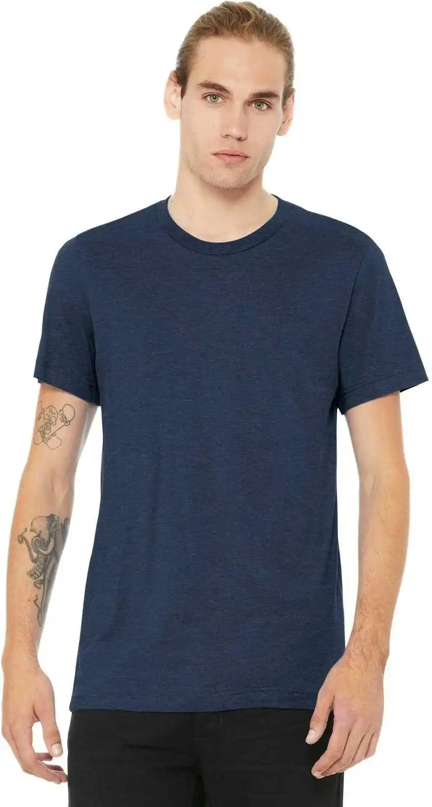 Bella + Canvas 3001cvc Unisex Heather Cvc Short Sleeve Tee Navy