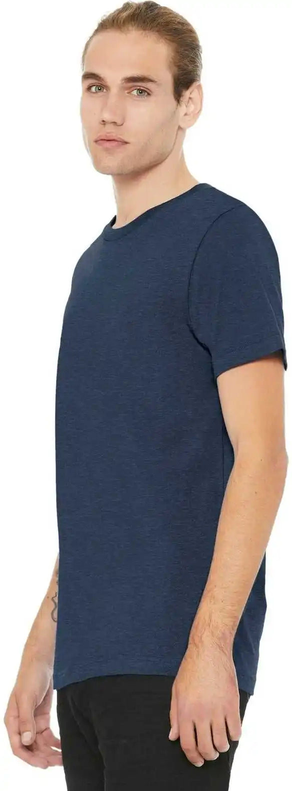 Bella + Canvas 3001cvc Unisex Heather Cvc Short Sleeve Tee Navy