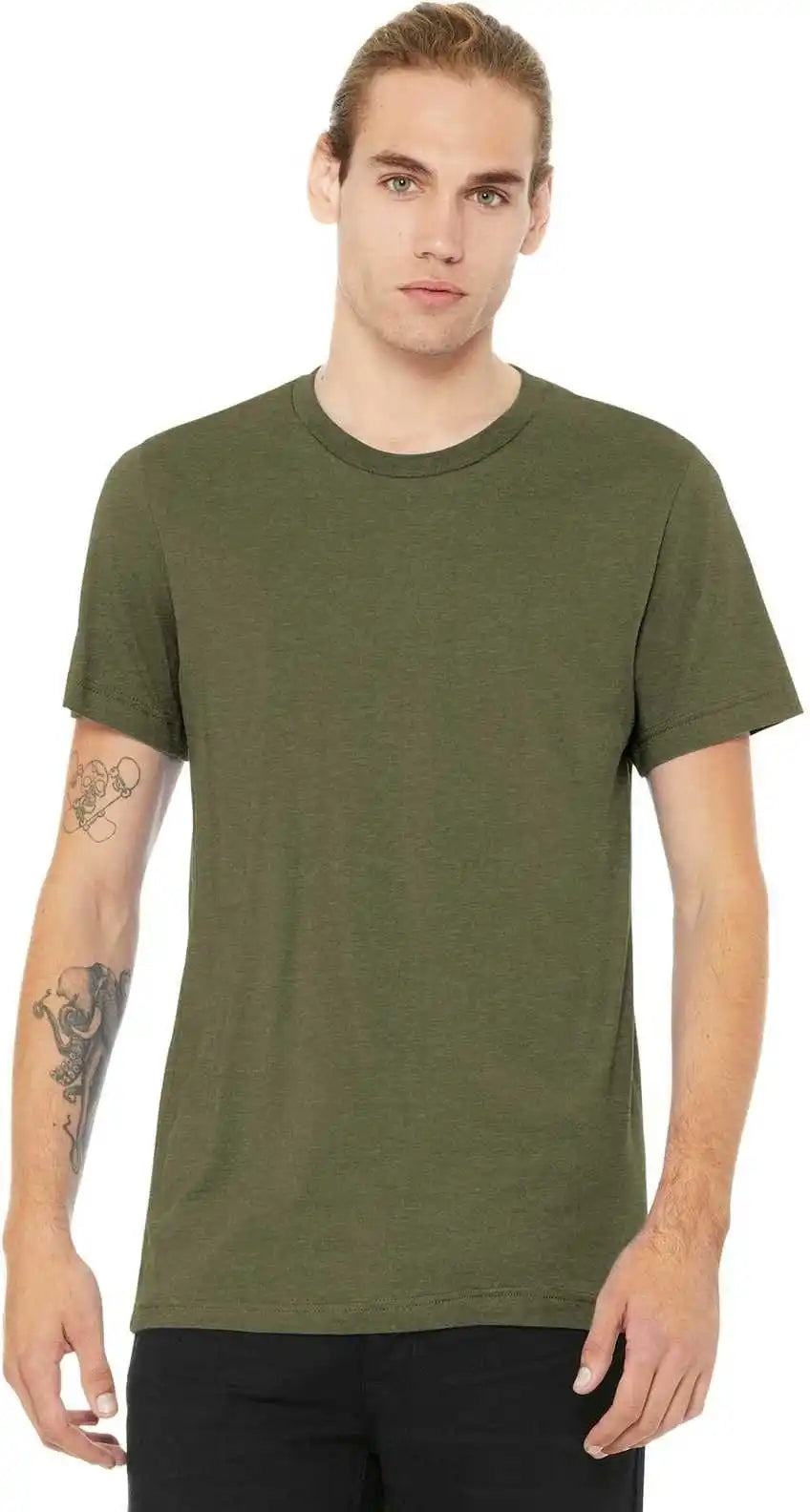 Bella + Canvas 3001cvc Unisex Heather Cvc Short Sleeve Tee - Olive