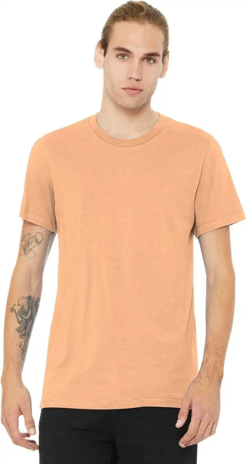 Bella + Canvas 3001cvc Unisex Heather Cvc Short Sleeve Tee - Peach
