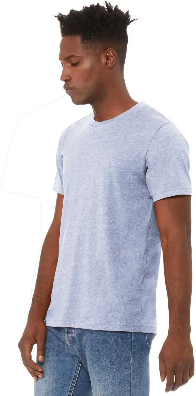 Bella + Canvas 3001cvc Unisex Heather Cvc Short Sleeve Tee - Prism Blue
