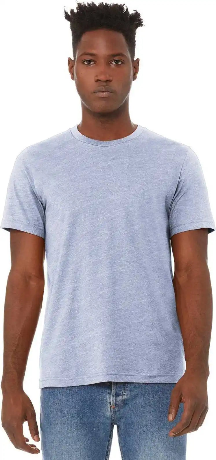Bella + Canvas 3001cvc Unisex Heather Cvc Short Sleeve Tee - Prism Blue