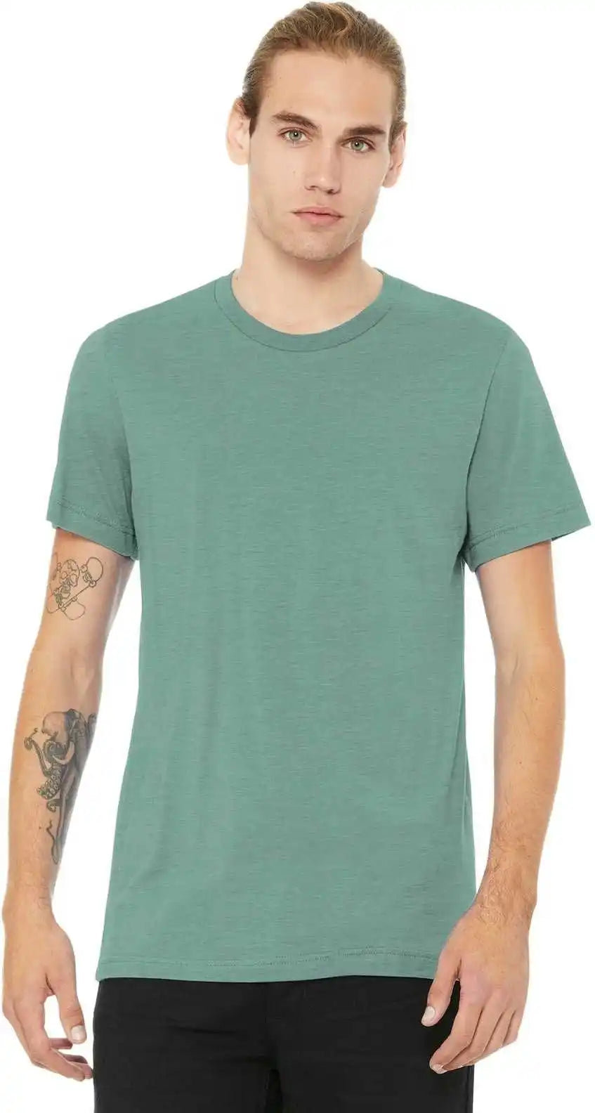 Bella + Canvas 3001cvc Unisex Heather Cvc Short Sleeve Tee - Prism Dusty Blue