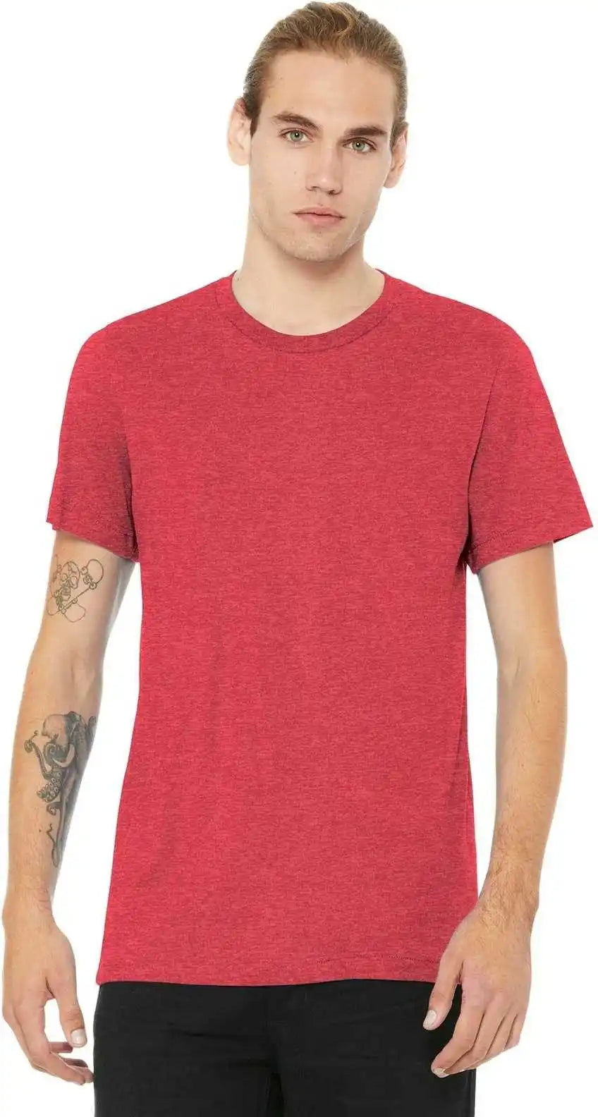 Bella + Canvas 3001cvc Unisex Heather Cvc Short Sleeve Tee Red