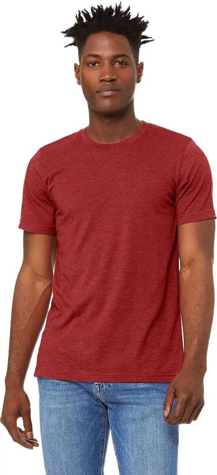 Bella + Canvas 3001cvc Unisex Heather Cvc Short Sleeve Tee - Red