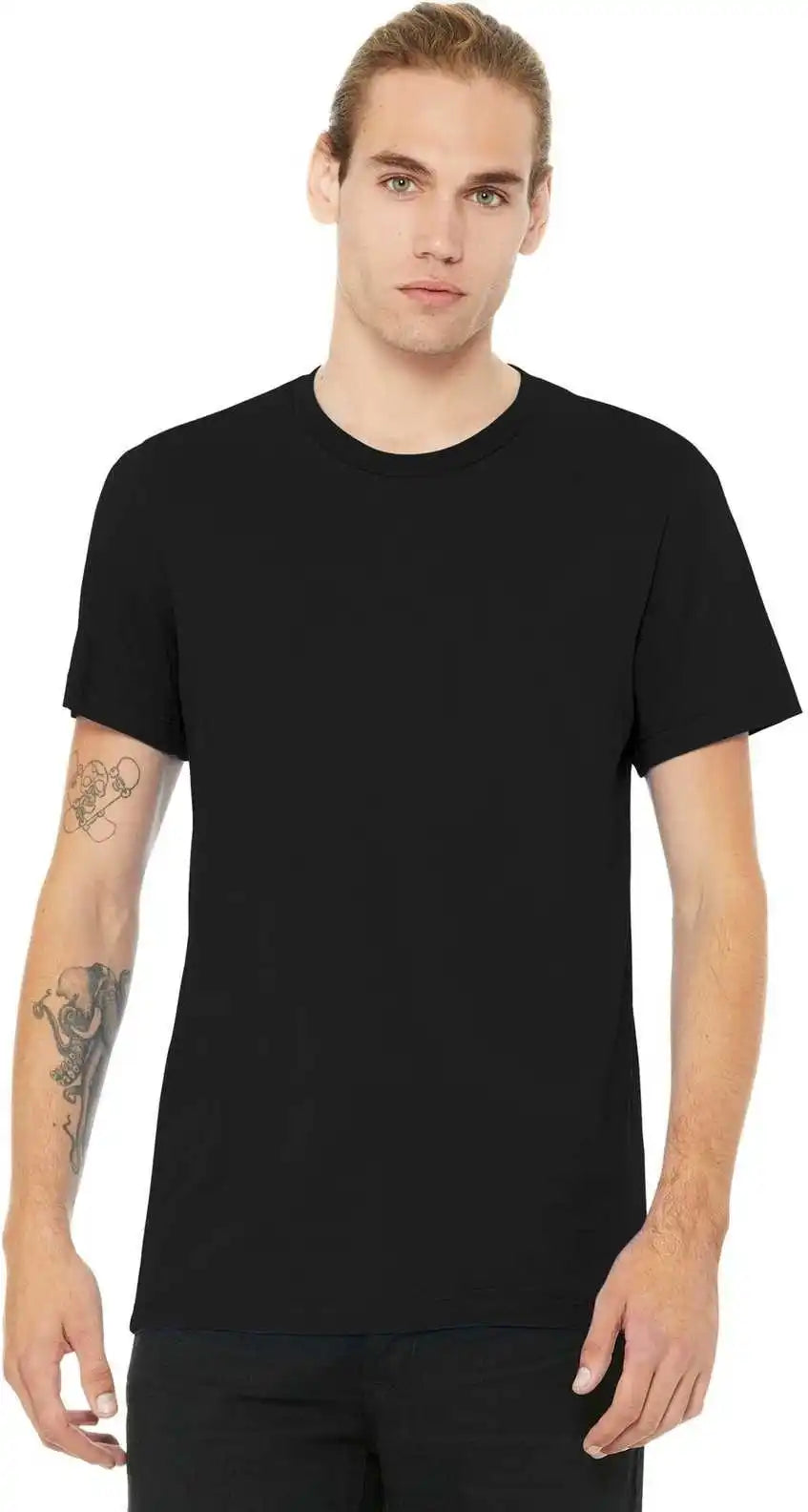 Bella + Canvas 3001cvc Unisex Heather Cvc Short Sleeve Tee - Solid Black Blend