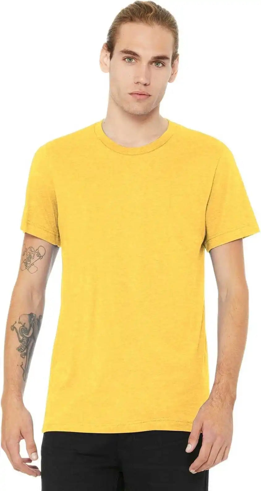 Bella + Canvas 3001cvc Unisex Heather Cvc Short Sleeve Tee Yellow Gold