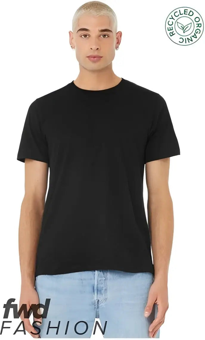 Bella + Canvas 3001rcy Fwd Fashion Jersey Recycled Organic Tee - 3001rcy - Solid Black Blend - Xs