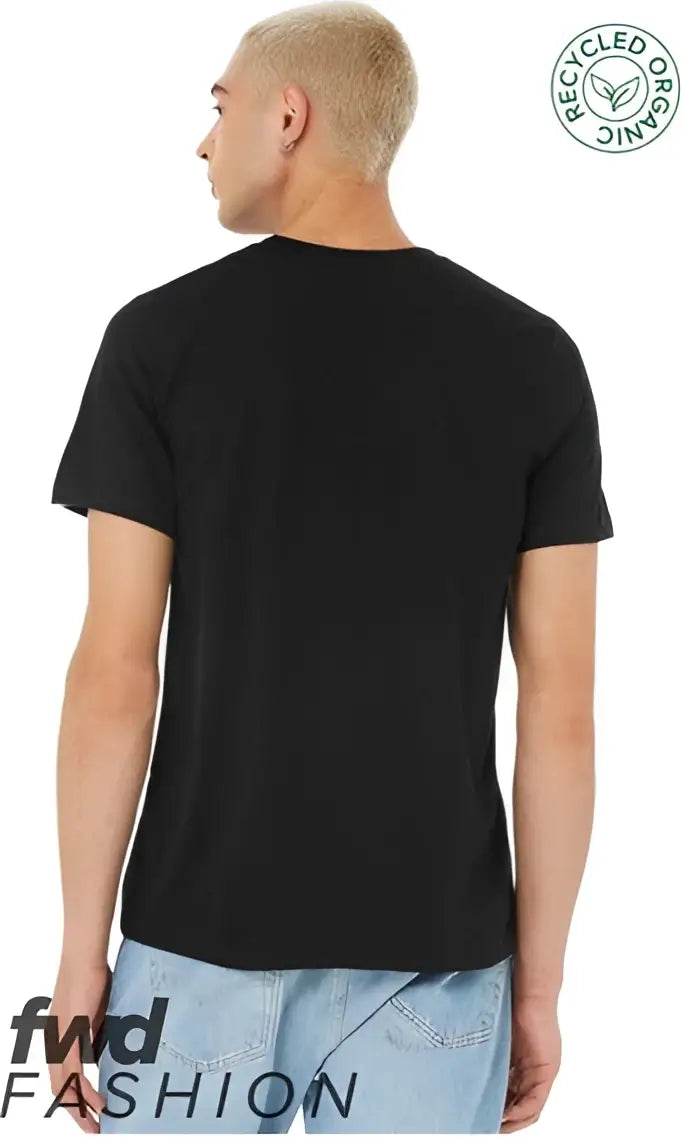 Bella + Canvas 3001rcy Fwd Fashion Jersey Recycled Organic Tee - 3001rcy - Solid Black Blend - Xs