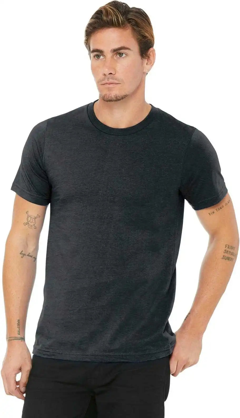 Bella + Canvas 3001u Unisex Made in the Usa Jersey Short Sleeve Tee Dark Gray Heather