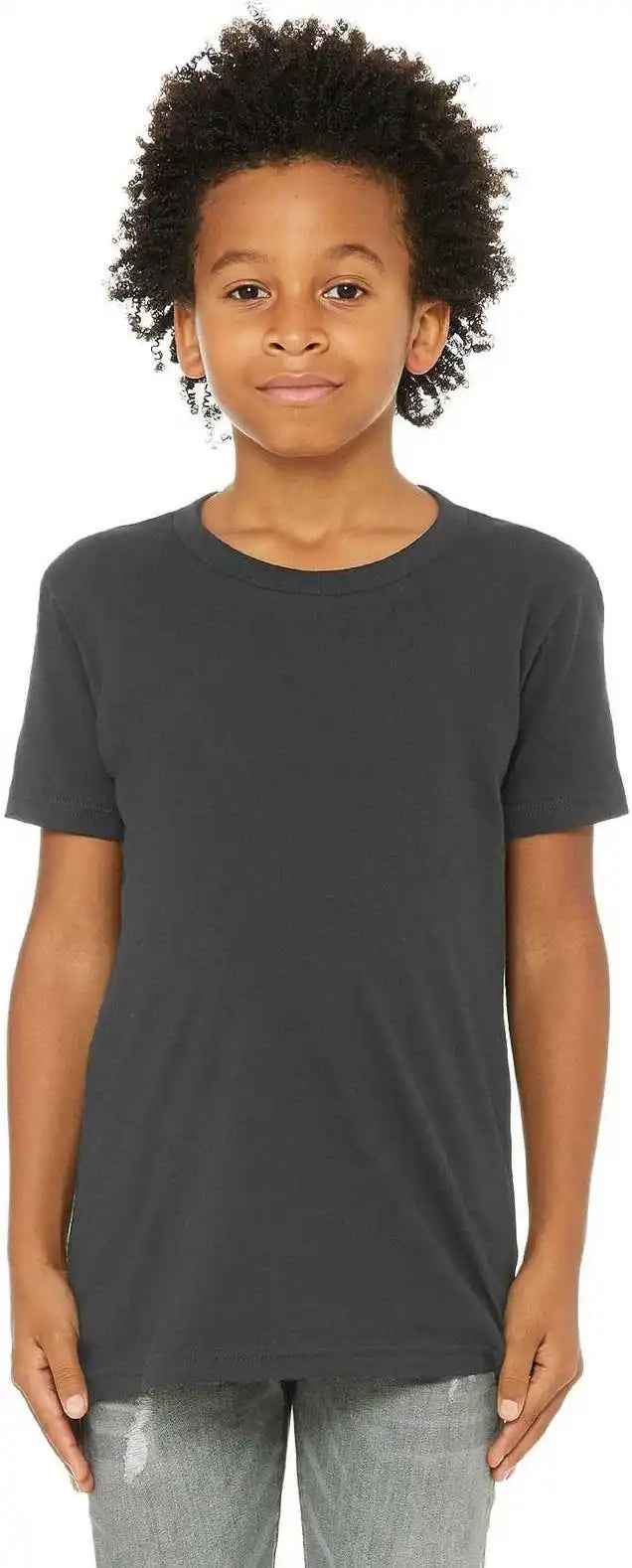 Bella + Canvas 3001y Youth Jersey Short Sleeve Tee Dark Grey