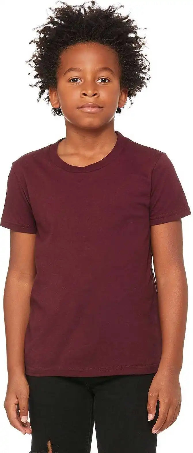 Bella + Canvas 3001y Youth Jersey Short Sleeve Tee Maroon