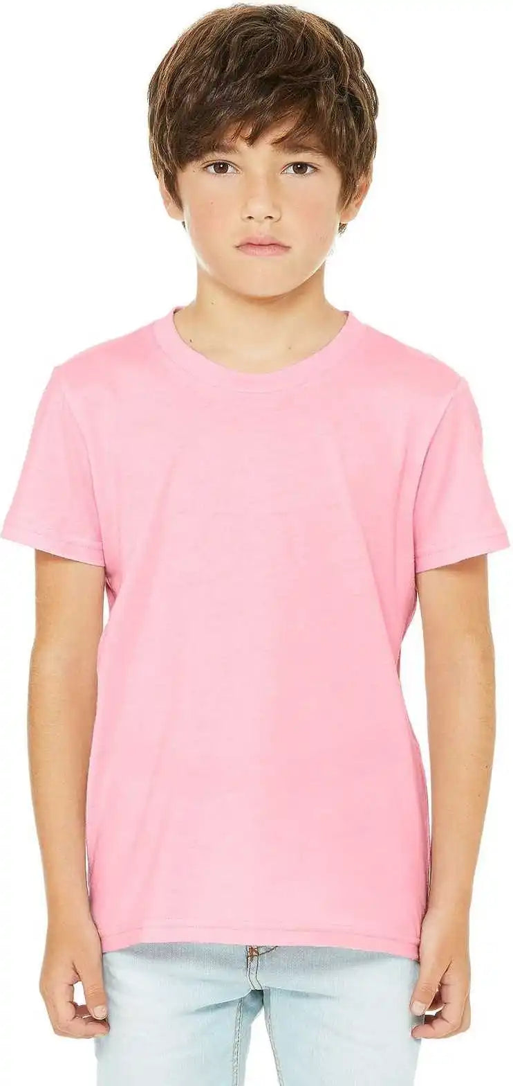 Bella + Canvas 3001y Youth Jersey Short Sleeve Tee Pink