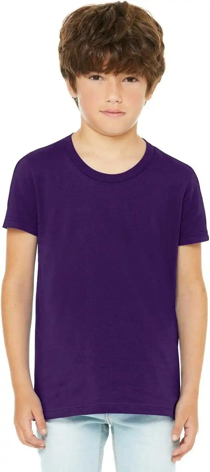Bella + Canvas 3001y Youth Jersey Short Sleeve Tee Team Purple