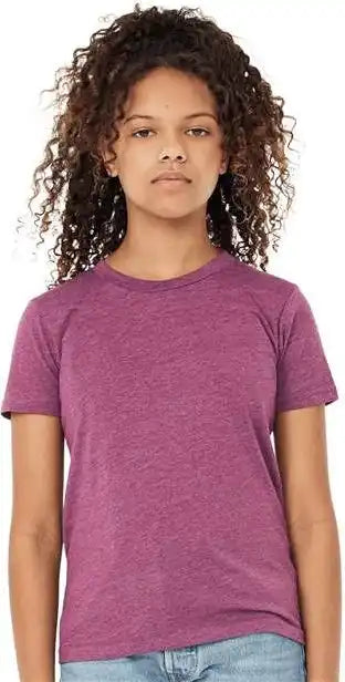 Bella + Canvas 3001ycvc Youth Cvc Jersey Tee - Heather Magenta