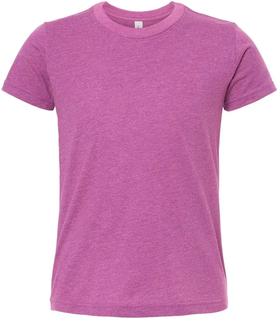 Bella + Canvas 3001ycvc Youth Cvc Jersey Tee - Heather Magenta - Purple / s
