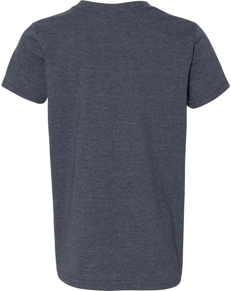 Bella + Canvas 3001ycvc Youth Cvc Jersey Tee - Heather Navy - s
