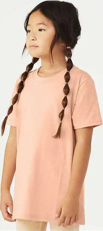 Bella + Canvas 3001ycvc Youth Cvc Jersey Tee Heather Peach