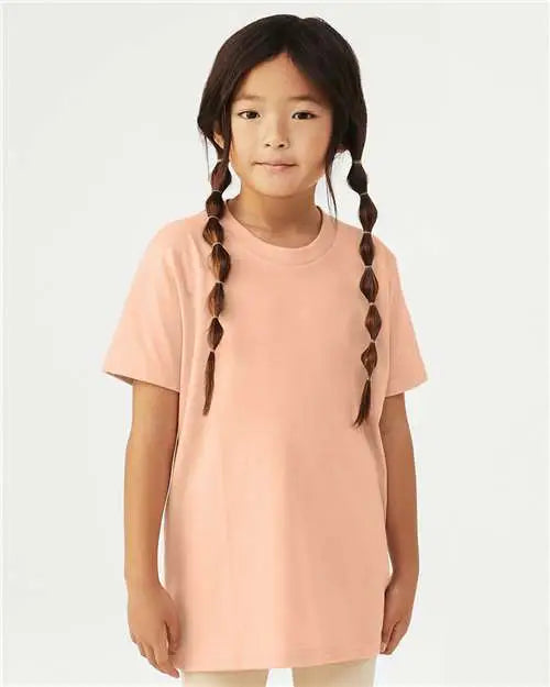 Bella + Canvas 3001ycvc Youth Cvc Jersey Tee - Heather Peach