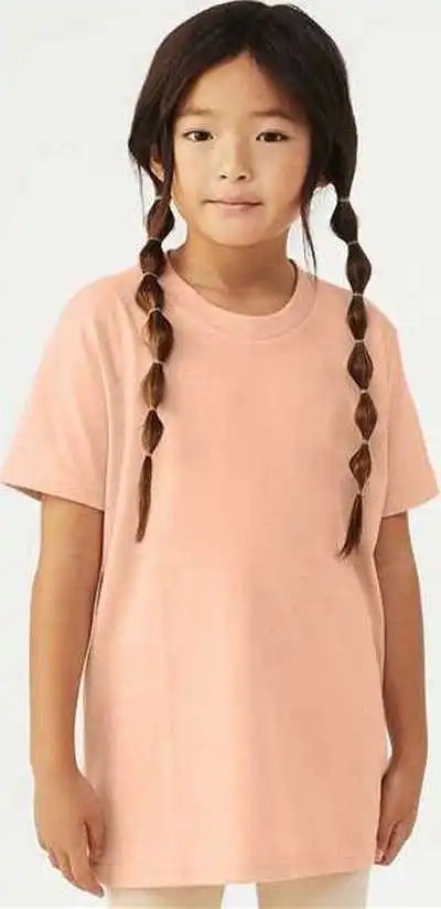 Bella + Canvas 3001ycvc Youth Cvc Jersey Tee Heather Peach
