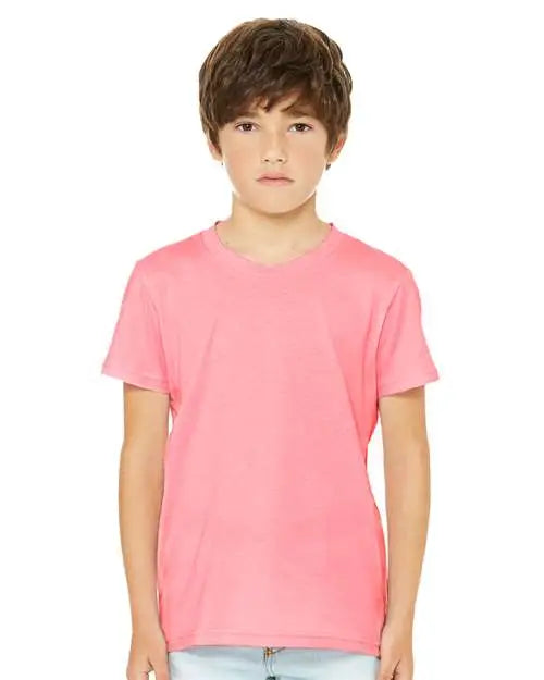 Bella + Canvas 3001ycvc Youth Cvc Jersey Tee - Neon Pink