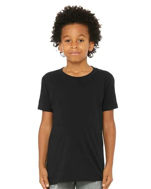 Bella + Canvas 3001ycvc Youth Cvc Jersey Tee - Solid Black Blend