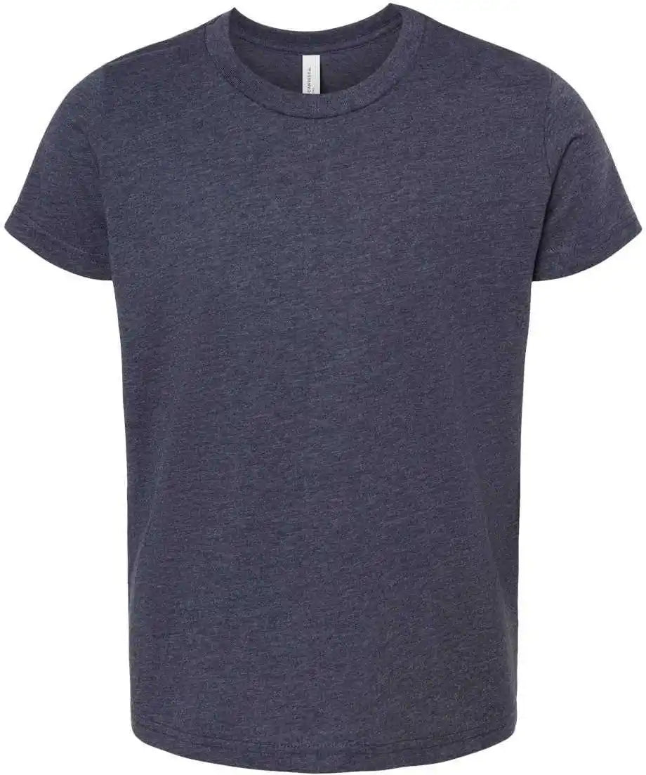 Bella + Canvas 3001ycvc Youth Cvc Unisex Jersey Tee Heather Midnight Navy