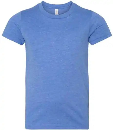 Bella + Canvas 3001ycvc Youth Cvc Unisex Jersey Tee Heather Columbia Blue