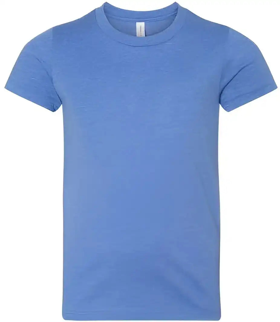 Bella + Canvas 3001ycvc Youth Cvc Unisex Jersey Tee Heather Columbia Blue
