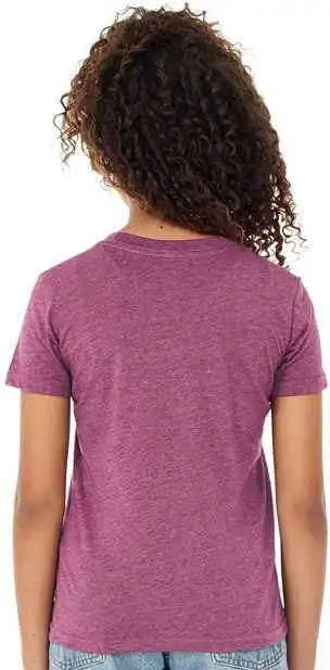 Bella + Canvas 3001ycvc Youth Cvc Unisex Jersey Tee Heather Magenta