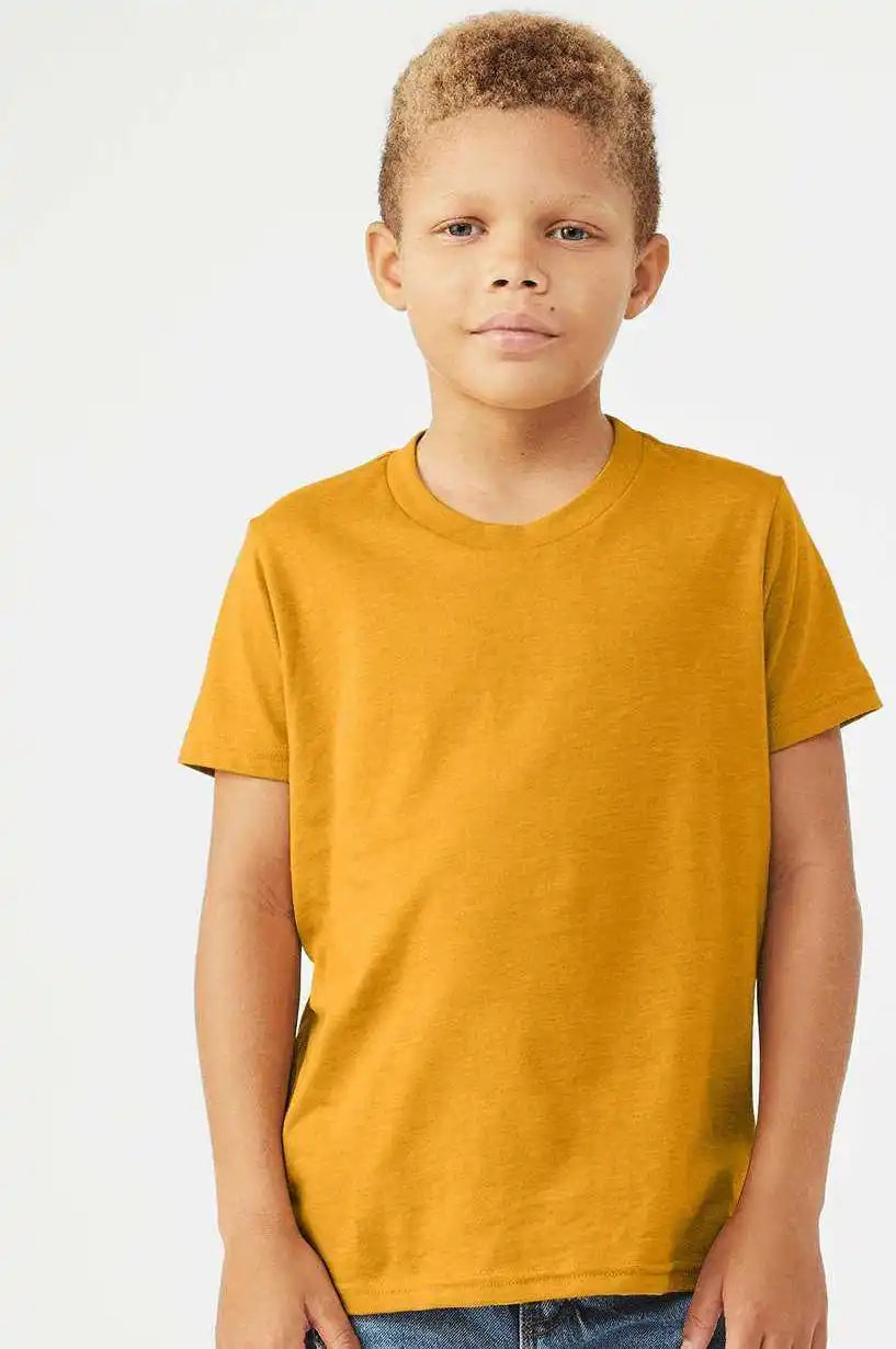 Bella + Canvas 3001ycvc Youth Cvc Unisex Jersey Tee Heather Mustard