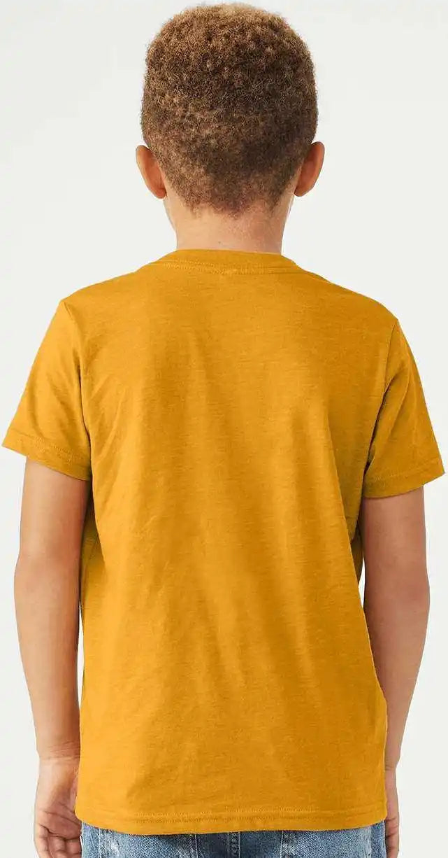 Bella + Canvas 3001ycvc Youth Cvc Unisex Jersey Tee Heather Mustard