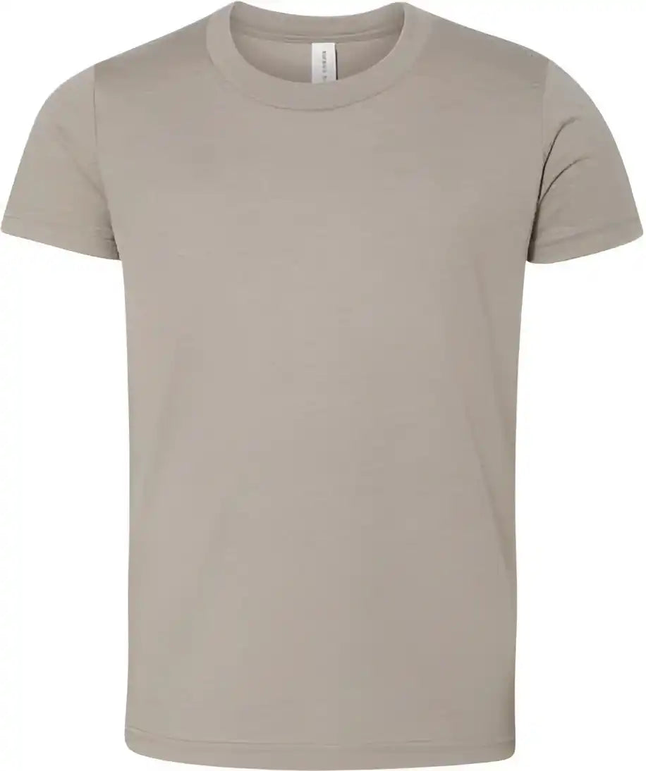 Bella + Canvas 3001ycvc Youth Cvc Unisex Jersey Tee Heather Stone
