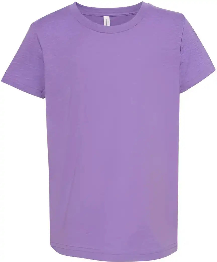 Bella + Canvas 3001ycvc Youth Cvc Unisex Jersey Tee Heather Team Purple