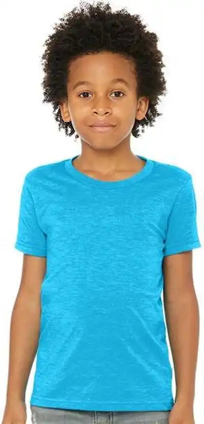 Bella + Canvas 3001ycvc Youth Cvc Unisex Jersey Tee Neon Blue