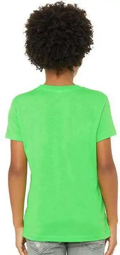 Bella + Canvas 3001ycvc Youth Cvc Unisex Jersey Tee Neon Green