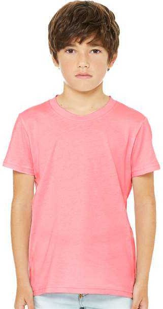 Bella + Canvas 3001ycvc Youth Cvc Unisex Jersey Tee - Neon Pink