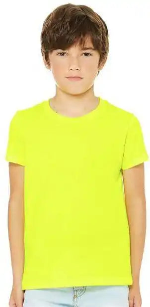 Bella + Canvas 3001ycvc Youth Cvc Unisex Jersey Tee Neon Yellow