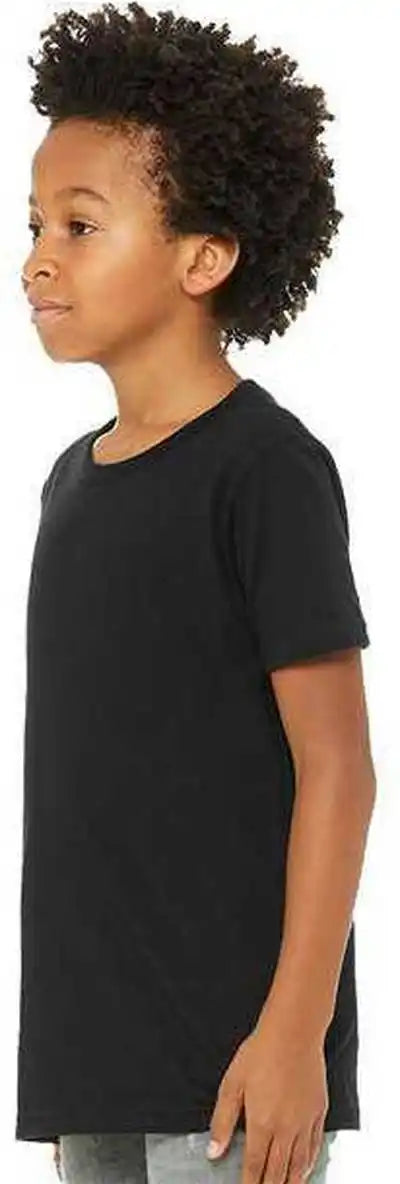 Bella + Canvas 3001ycvc Youth Cvc Unisex Jersey Tee Solid Black Blend