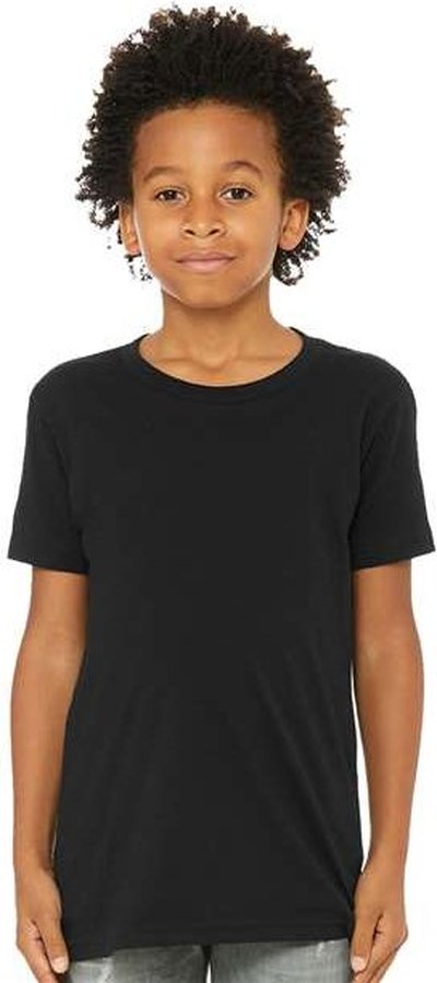 Bella + Canvas 3001ycvc Youth Cvc Unisex Jersey Tee - Solid Black Blend