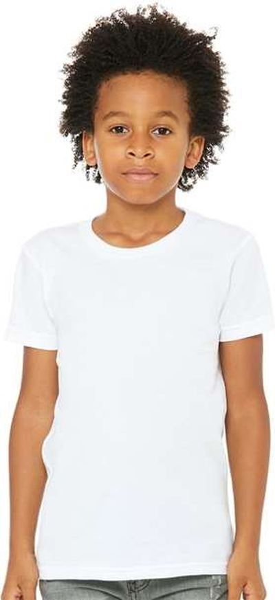 Bella + Canvas 3001ycvc Youth Cvc Unisex Jersey Tee - Solid White Blend