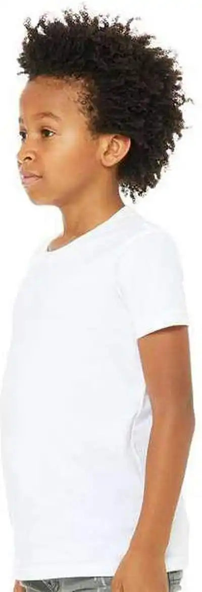 Bella + Canvas 3001ycvc Youth Cvc Unisex Jersey Tee Solid White Blend