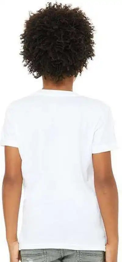 Bella + Canvas 3001ycvc Youth Cvc Unisex Jersey Tee Solid White Blend