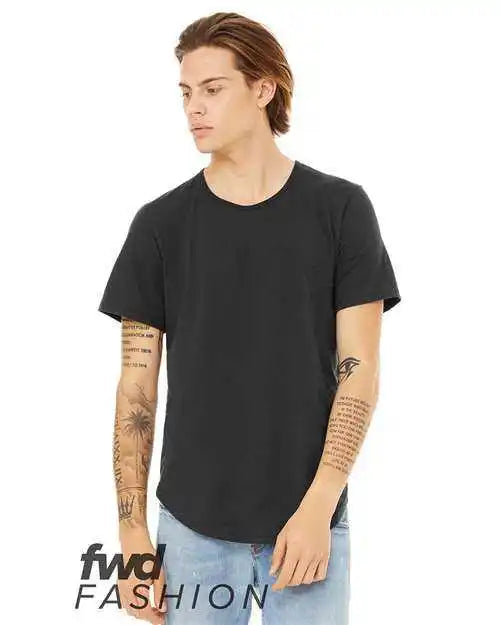 Bella + Canvas 3003 Jersey Curved Hem Tee - Dark Grey