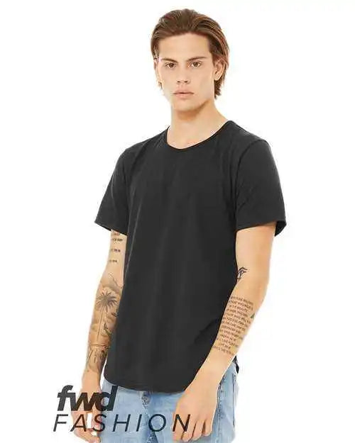 Bella + Canvas 3003 Jersey Curved Hem Tee - Dark Grey