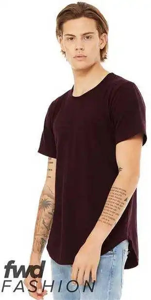 Bella + Canvas 3003 Jersey Curved Hem Tee - Oxblood Black