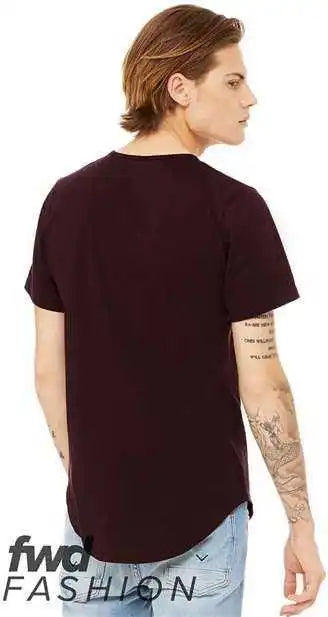 Bella + Canvas 3003 Jersey Curved Hem Tee - Oxblood Black